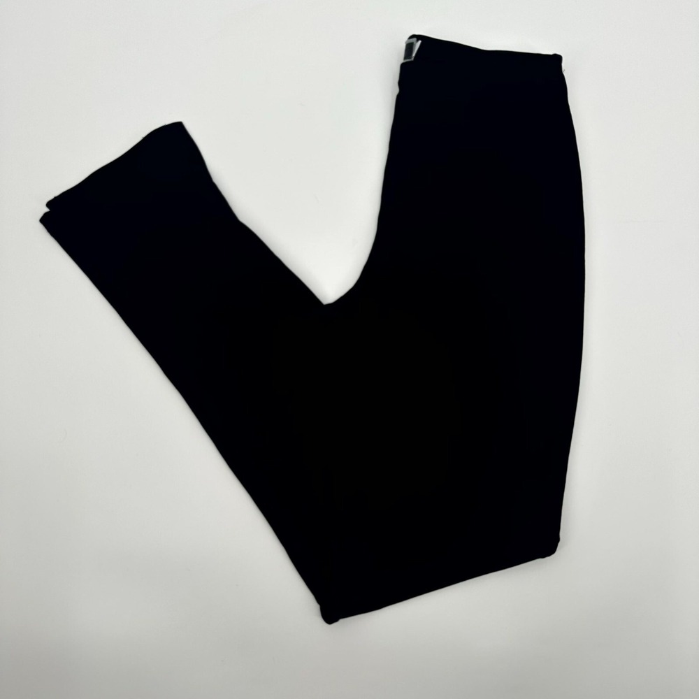 Sympli Pants Women 4 Black Straight Dark Wash Casual Flat Front Mid Rise Comfort